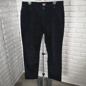 J. Jill Ladies Size 12 Black Stretch Slim Leg Corduroy Pants